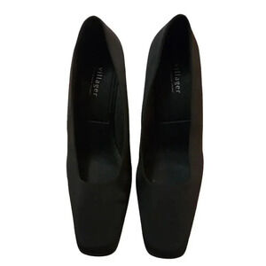 Villager Liz Claiborne Aris 2 Pumps Black Women's 2" Heel Slip On Shoes Size 10M